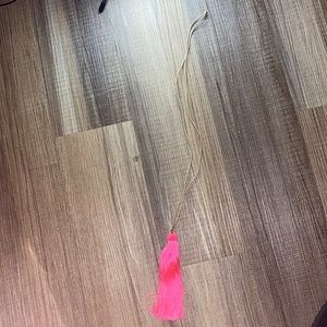 pink tassel long necklace